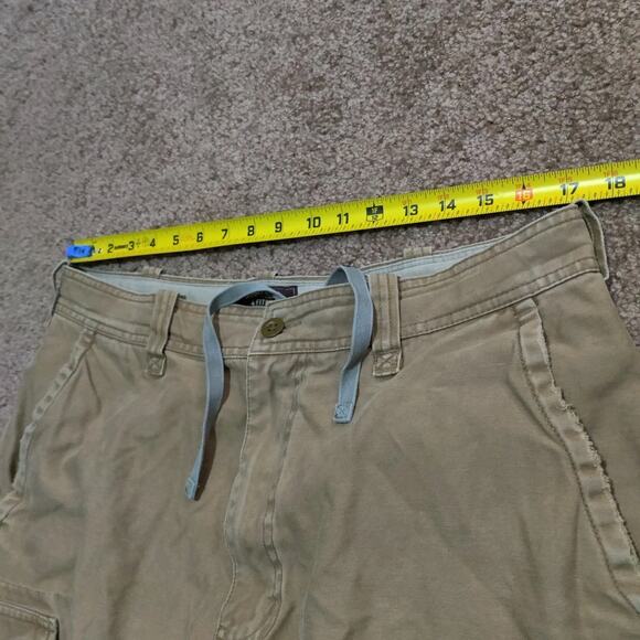 Vintage Abercrombie & Fitch Cargo Shorts Drawstring Mens Size 35 Khaki Tan - Picture 4 of 7